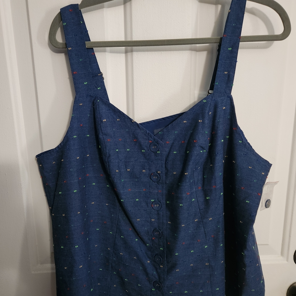 Modcloth Navy Button-Up Tank Top